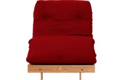 ColourMatch Single Futon Sofa Bed with Mattress - Poppy Red